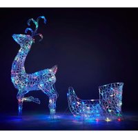 Acrylic LED Reindeer and Sleigh Multicolour 3D Outdoor Christmas Light Decoration
Acrylic LED Reindeer and Sleigh Multicolour 3D Outdoor Christmas Light Decoration