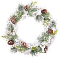 Wooden White Berry and Cone Christmas Wreath - 40cm
Wooden White Berry and Cone Christmas Wreath - 40cm