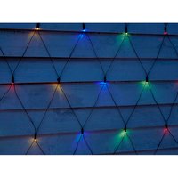 2 x 1m LED Timer Digital Outdoor Net Light - Warm White and Multicoloured