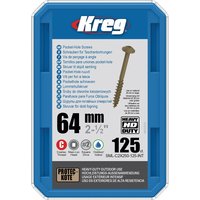 Kreg SML-C2X250-125-EUR HD Protec-Kote Pocket-Hole Screws - 64mm / 2.50 , #14 Coarse-Thread, Maxi-Loc - 125 Pack
Kreg SML-C2X250-125-EUR HD Protec-Kote Pocket-Hole Screws - 64mm / 2.50 , #14 Coarse-Thread, Maxi-Loc - 125 Pack