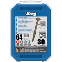 Kreg SML-C2X250-30-EUR HD Protec-Kote Pocket-Hole Screws - 64mm / 2.50 , #14 Coarse-Thread, Maxi-Loc - 30 Pack
Kreg SML-C2X250-30-EUR HD Protec-Kote Pocket-Hole Screws - 64mm / 2.50 , #14 Coarse-Thread, Maxi-Loc - 30 Pack
