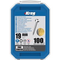Kreg SPS-F075-100-EUR Zinc Pocket-Hole Screws - 19mm / 0.75 , #6 Fine-Thread, Pan Head - 100 Pack
Kreg SPS-F075-100-EUR Zinc Pocket-Hole Screws - 19mm / 0.75 , #6 Fine-Thread, Pan Head - 100 Pack