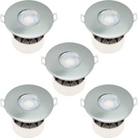 Fixed Fire Rated IP65 LED 5 Pack Downlight - Brushed Nickel
Fixed Fire Rated IP65 LED 5 Pack Downlight - Brushed Nickel