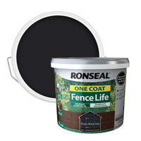 Ronseal One Coat Fence Life Paint Tudor Black Oak - 9L
Ronseal One Coat Fence Life Paint Tudor Black Oak - 9L