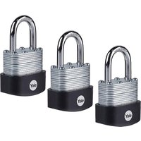 Yale 3 Pack of Laminated Steel 40 mm Padlocks
Yale 3 Pack of Laminated Steel 40 mm Padlocks