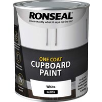 Ronseal One Coat Cupboard Paint White Gloss - 750ml
Ronseal One Coat Cupboard Paint White Gloss - 750ml