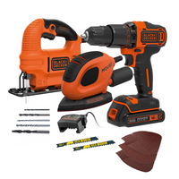 BLACK+DECKER Power Tool Triple Pack (BCK28S1-GB) - Combi Drill, Sander & Jigsaw
BLACK+DECKER Power Tool Triple Pack (BCK28S1-GB) - Combi Drill, Sander & Jigsaw