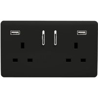 Trendi Switch 2 Gang 13Amp Double Socket and 2 USB Ports - Black
Trendi Switch 2 Gang 13Amp Double Socket and 2 USB Ports - Black