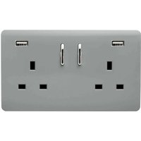 Trendi Switch 2 Gang 13Amp Double Socket and 2 USB Ports - Silver
Trendi Switch 2 Gang 13Amp Double Socket and 2 USB Ports - Silver