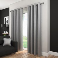 Faux Silk Polyester Eyelet Curtains - 90x90in - Silver
Faux Silk Polyester Eyelet Curtains - 90x90in - Silver