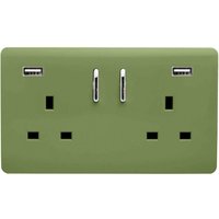 Trendi Switch 2 Gang 13Amp Double Socket and 2 USB Ports - Moss Green
Trendi Switch 2 Gang 13Amp Double Socket and 2 USB Ports - Moss Green