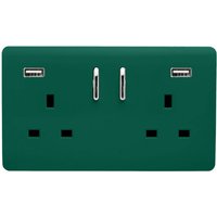 Trendi Switch 2 Gang 13Amp Double Socket and 2 USB Ports - Dark Green
Trendi Switch 2 Gang 13Amp Double Socket and 2 USB Ports - Dark Green