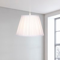 Raye White Pleated Taper Silk Shade - 30cm