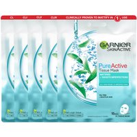 Garnier Pure Active Tea Tree and Salicylic Acid Sheet Mask (5 Pack)
Garnier Pure Active Tea Tree and Salicylic Acid Sheet Mask (5 Pack)