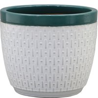 House Beautiful 2 Tone Teal Rim Egg Pot - 31cm
House Beautiful 2 Tone Teal Rim Egg Pot - 31cm