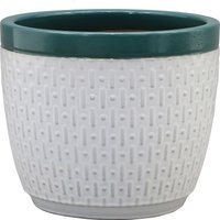 House Beautiful 2 Tone Teal Rim Egg Pot - 25cm
House Beautiful 2 Tone Teal Rim Egg Pot - 25cm