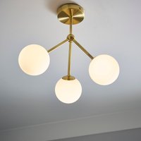 Orb 3 Light Semi Flush Pendant - Brass & Opal
Orb 3 Light Semi Flush Pendant - Brass & Opal