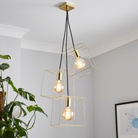 Edge 3 Light Cluster Pendant - Satin Brass
Edge 3 Light Cluster Pendant - Satin Brass