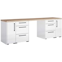 High Gloss Slab White 4 Unit Home Office Set
