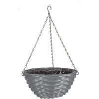14in Faux Rattan Hanging Basket - Slate
14in Faux Rattan Hanging Basket - Slate