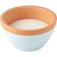Bite Shield Patterned Terracotta Pot Citronella Candle