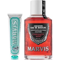 Marvis Cinnamon Mint Toothpaste and Mouthwash Bundle
Marvis Cinnamon Mint Toothpaste and Mouthwash Bundle