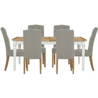 Westcott Extending Dining Table and 6 Alloway Chairs - Natural
Westcott Extending Dining Table and 6 Alloway Chairs - Natural