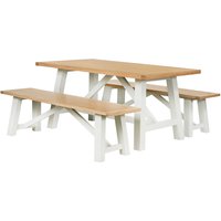 Ashstead Dining Table and 2 Benches - Oak and Ivory
Ashstead Dining Table and 2 Benches - Oak and Ivory