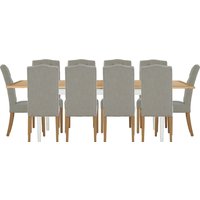 Westcott Extending Dining Table and 10 Alloway Chairs - Natural
Westcott Extending Dining Table and 10 Alloway Chairs - Natural