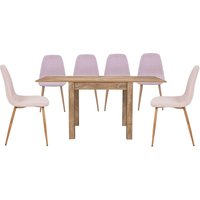 Kubu Extending Dining Table and 6 Ludlow Chairs - Pink
Kubu Extending Dining Table and 6 Ludlow Chairs - Pink