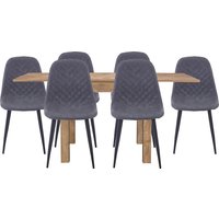Kubu Extending Dining Table and 6 Perth Chairs - Grey 
Kubu Extending Dining Table and 6 Perth Chairs - Grey