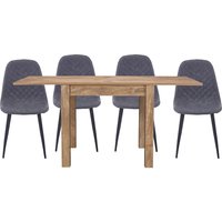 Kubu Extending Dining Table and 4 Perth Chairs - Grey 
Kubu Extending Dining Table and 4 Perth Chairs - Grey