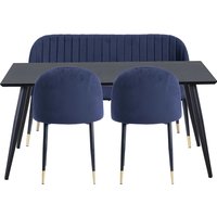 Illona Dining Table, Bench and 2 Chairs - Navy
Illona Dining Table, Bench and 2 Chairs - Navy