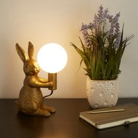 Rabbit Table Lamp - Gold & Glass