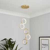 Lenox LED 5 Ring Cluster Pendant Light - Brass
Lenox LED 5 Ring Cluster Pendant Light - Brass