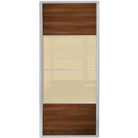 Ellipse 4 Panel Walnut Panel and Cream Glass Sliding Door - 914mm
Ellipse 4 Panel Walnut Panel and Cream Glass Sliding Door - 914mm
