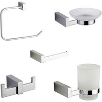 Square 5 piece Piece Wall Mounted Bathroom Accessories Set
Square 5 piece Piece Wall Mounted Bathroom Accessories Set