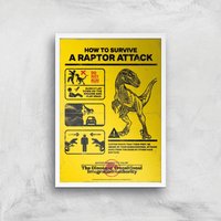 Jurassic World How To Survive A Raptor Attack Giclee Art Print - A2 - White Frame, Multi
Jurassic World How To Survive A Raptor Attack Giclee Art Print - A2 - White Frame, Multi