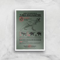 Jurassic World How To Survive A T-Rex Encounter Giclee Art Print - A2 - White Frame, Multi
Jurassic World How To Survive A T-Rex Encounter Giclee Art Print - A2 - White Frame, Multi