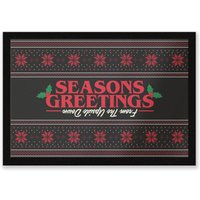 Stranger Things Seasons Greetings From The Upside Down Entrance Mat
Stranger Things Seasons Greetings From The Upside Down Entrance Mat