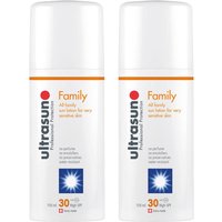 Набор солнцезащитных лосьонов для всей семьи Ultrasun Family SPF 30 - Super Sensitive Duo (2 x 150 мл)
Набор солнцезащитных лосьонов для всей семьи Ultrasun Family SPF 30 - Super Sensitive Duo (2 x 150 мл)
