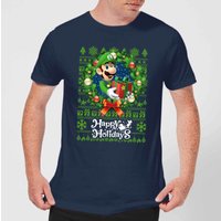 Nintendo Super Mario Happy Holidays Luigi Men's Christmas T-Shirt - Navy - XS
Nintendo Super Mario Happy Holidays Luigi Men's Christmas T-Shirt - Navy - XS