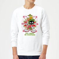 Looney Tunes Eat Drink Be Martian Christmas Sweater - White - S
Looney Tunes Eat Drink Be Martian Christmas Sweater - White - S