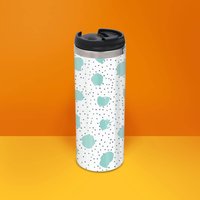 Mint And Black Polka Dot Stainless Steel Travel Mug 
Mint And Black Polka Dot Stainless Steel Travel Mug