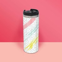 Colour Strike And Polka Pattern Stainless Steel Travel Mug
Colour Strike And Polka Pattern Stainless Steel Travel Mug