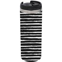 Black White Horizontal Stripe Stainless Steel Thermo Travel Mug
Black White Horizontal Stripe Stainless Steel Thermo Travel Mug