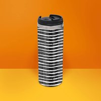 Black White Horizontal Stripe Stainless Steel Travel Mug - Metallic Finish
Black White Horizontal Stripe Stainless Steel Travel Mug - Metallic Finish