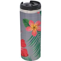 Tropical Botanical Pattern Stainless Steel Thermo Travel Mug - Metallic Finish
Tropical Botanical Pattern Stainless Steel Thermo Travel Mug - Metallic Finish