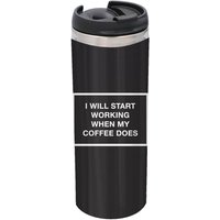 I Will Start Work When The Coffee Does Stainless Steel Thermo Travel Mug - Metallic Finish
I Will Start Work When The Coffee Does Stainless Steel Thermo Travel Mug - Metallic Finish