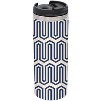 Navy And Nude Geometric Pattern Stainless Steel Thermo Travel Mug - Metallic Finish
Navy And Nude Geometric Pattern Stainless Steel Thermo Travel Mug - Metallic Finish
